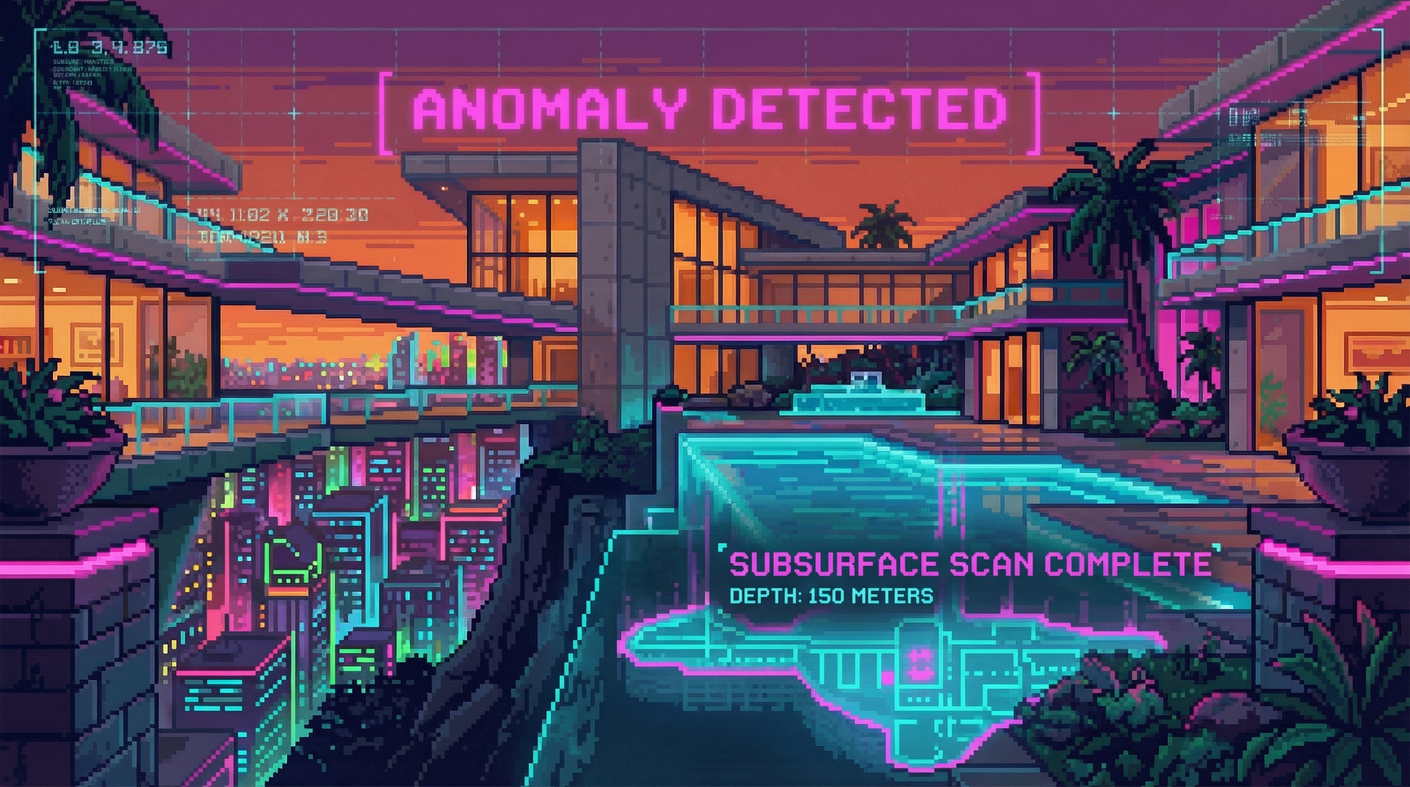 Orbital surveillance view of the compound
