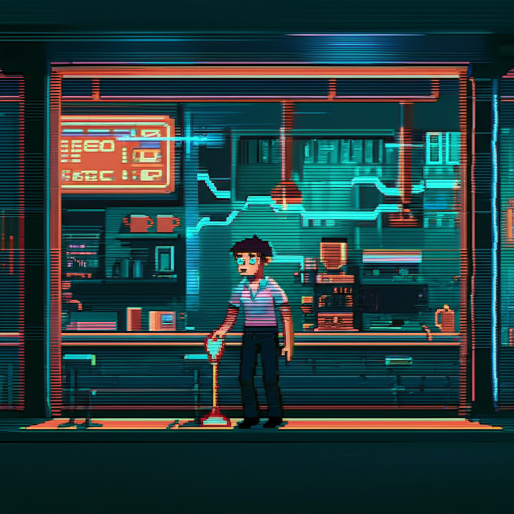 Bash Terminal at 3 AM - reality flickers revealing data streams beneath the walls