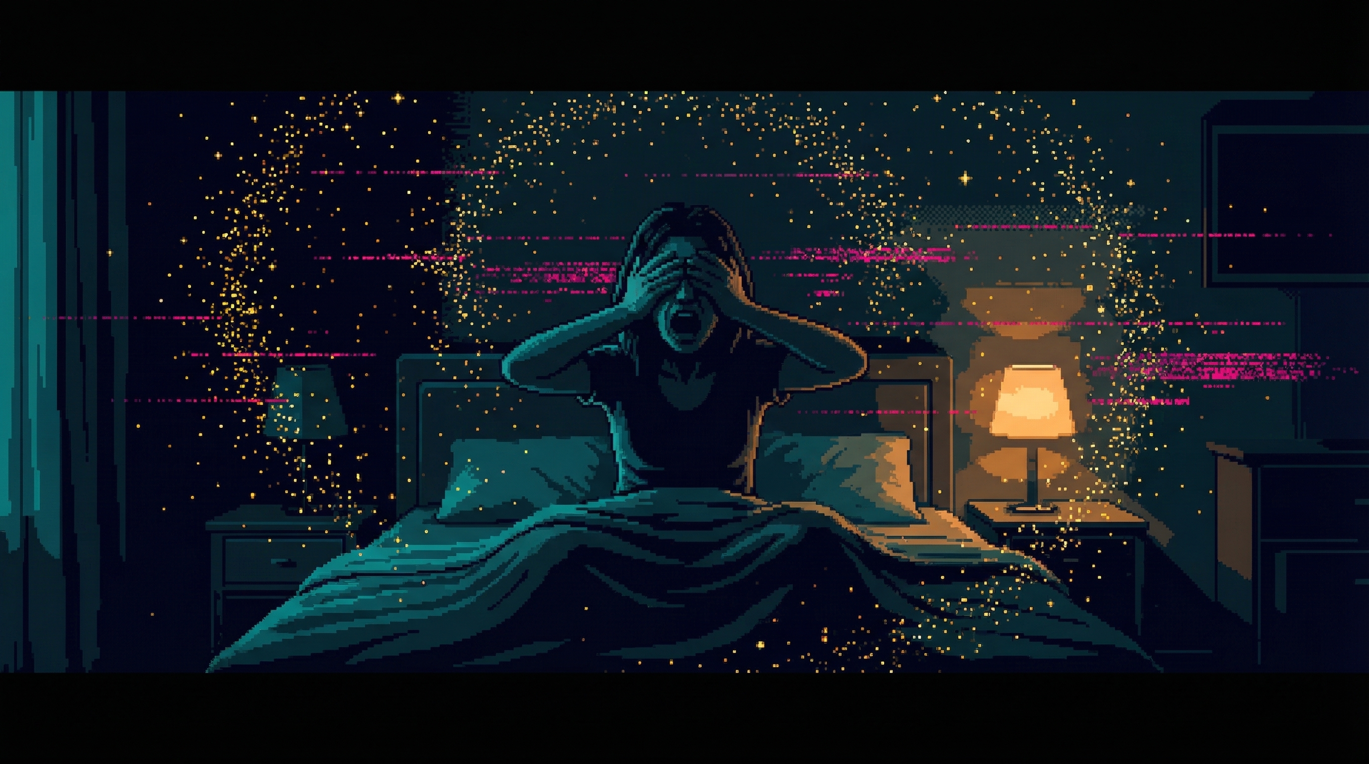 Helena surrounded by 847,000 points of light, each one dimming and going dark