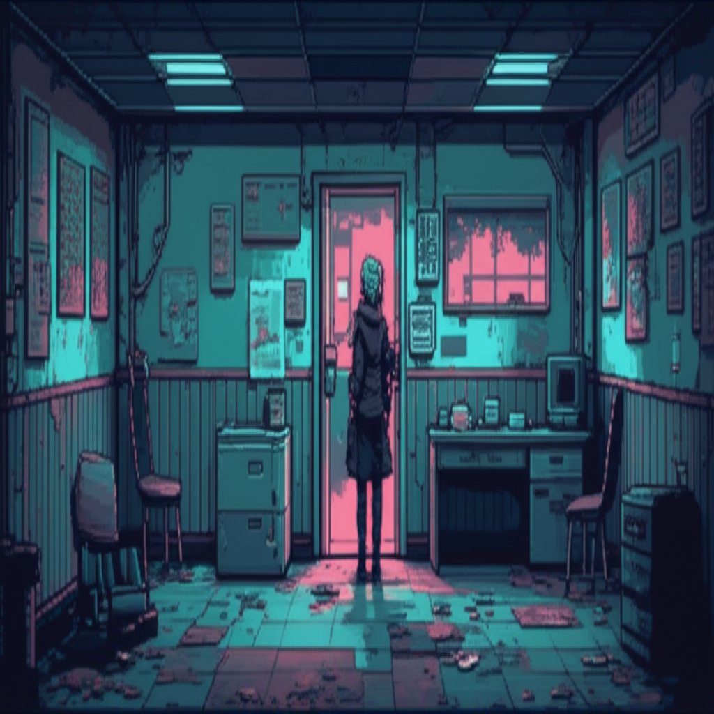 Patch finding the ransacked clinic, empty except for the stack of prescriptions on Daisuke's desk